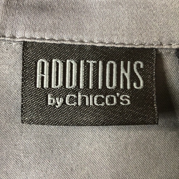 NEW ADDITIONS BY CHICO’S 2 Cotton & Spandex Gray Button Front Jacket w/ Pockets - Picture 5 of 7